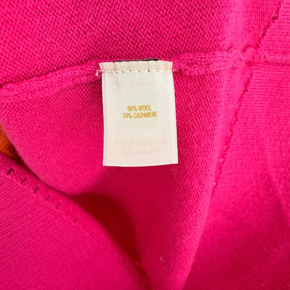 Kate Spade Sweater Women Small Pink Spike The Punch Wool Cashmere Graphic Preppy